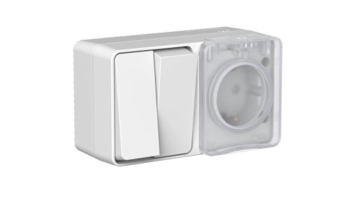 Блок ОП AtlasDesign PROFI IP54 (розетка 1-м 16А заземл. защ. шторки + 2-кл. выключатель 10А) сер. SE ATN543074 Блок ОП AtlasDesign PROFI IP54 (розетка 1-м 16А заземл. защ. шторки + 2-кл. выключатель 10А) сер. SE ATN543074