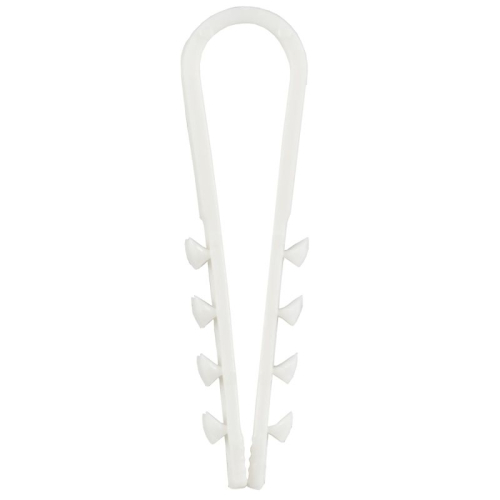 Дюбель-хомут 5х10мм для круглого кабеля нейлон бел. (уп.100шт) GENERICA UDH13-05-10-100-K01-G фото 2