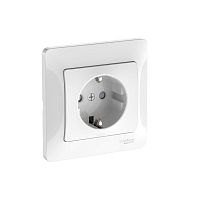 Розетка Glossa 16А с заземл. защ. шторки быстрозажим. клем. в сборе бел. SE GSL000144S