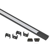 Комплект с врезным анодированным профилем 2206B 22х6мм. 2м черн. САВ251 Эра Б0062792