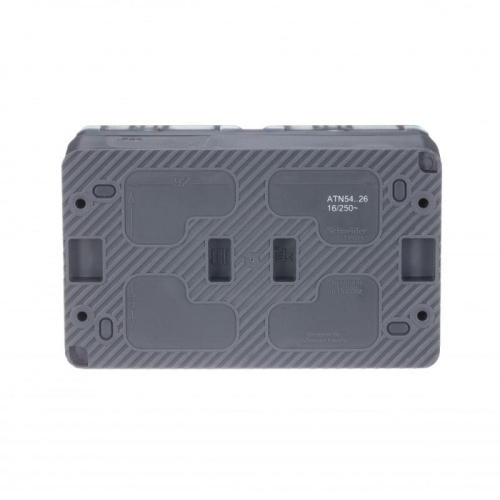 Розетка 2-м ОП AtlasDesign PROFI 16А IP54 заземл. защ. шторки антрацит SE ATN544026 фото 3 Розетка 2-м ОП AtlasDesign PROFI 16А IP54 заземл. защ. шторки антрацит SE ATN544026 фото 3