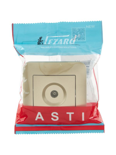 Розетка телевизионная проходная TV СП ASTI IP20 в сборе золото. LEZARD 7081-3636-129 фото 4