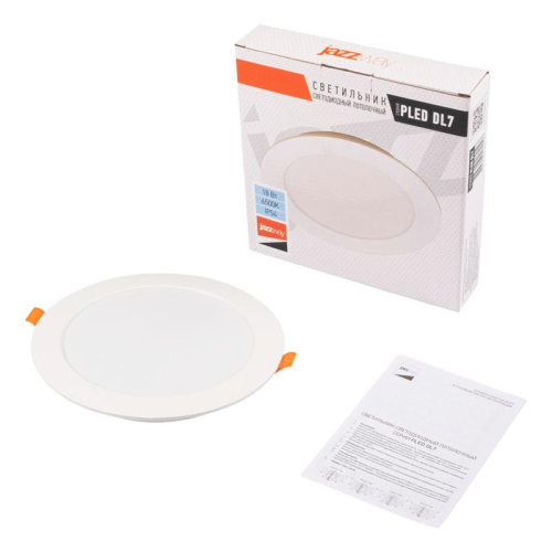 Светильник светодиодный PLED DL7 18Вт 6500К IP54 1530лм WH встраив. бел. Pro JazzWay 5069107 фото 4 Светильник светодиодный PLED DL7 18Вт 6500К IP54 1530лм WH встраив. бел. Pro JazzWay 5069107 фото 4