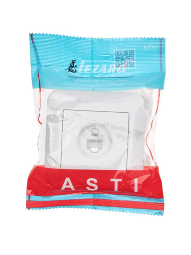 Розетка компьютерная 1-м СП ASTI IP20 RJ45 в сборе Cat 5e бел. LEZARD 7081-0202-139 фото 3