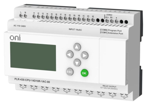 Модуль ЦПУ ПЛК 430 14 DI 10 RO 220В AC с экраном ONI PLR-430-CPU-14D10R-1AC-00 фото 4