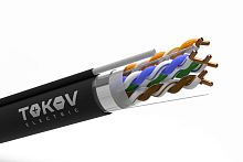 Кабель витая пара F/UTP 4х2х24AWG(0.51мм)+тросс кат.5E PE TOKOV PRO Fluke tested (м) TOKOV Eletrcic TKP-C05-F42-5E-305-ODC