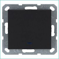 Выключатель 1-кл. 10А IP20 с подсветкой механизм черн. матовый soft touch Jasmart G3011NPB