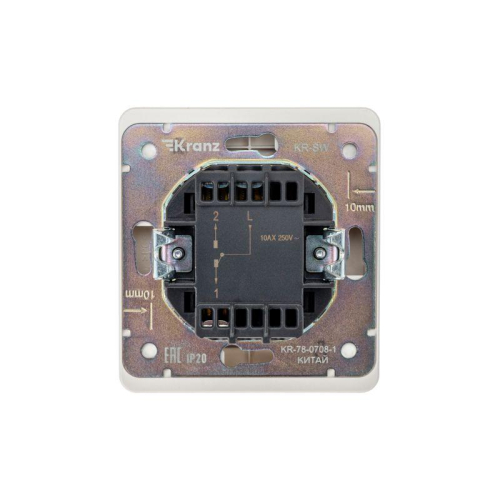 Выключатель проходной (переключатель) 1-кл. СП ROUND MIELE 10А перламутр Kranz KR-78-0708-1 фото 3