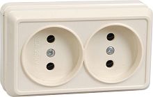 Розетка 2-м ОП Октава 10А IP20 без заземл. крем. GENERICA ERO20-K33-10-DC