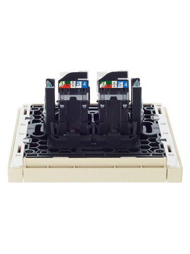 Розетка компьютерная 2-м RJ45 кат.5E FORTE&PIANO FP433 ваниль IEK FP-K20-1-K10 фото 3