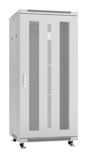 Шкаф монтажный телекоммуникационный напольн. ND-05C-27U60/80 19дюйм 27U 600х800х1388мм для распределит. и серверн. оборудования; передн. и задн. перфорир. двери ручка с замком RAL 7035 сер. Cabeus 7224c