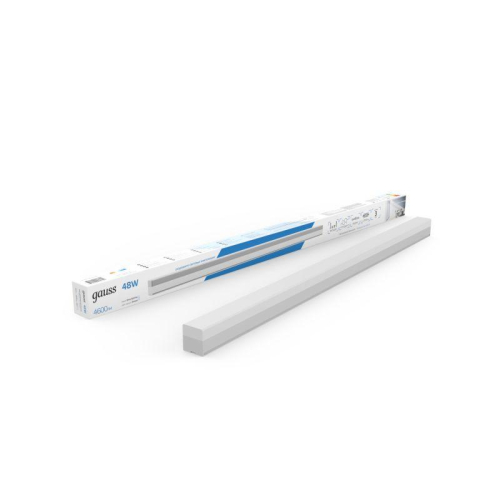 Светильник светодиодный Shop Lighting 48Вт 6500К IP40 4600лм 1180х70х55мм ДПО подвесной линейный матов. рассеив. бел. GAUSS 883525348 фото 4 Светильник светодиодный Shop Lighting 48Вт 6500К IP40 4600лм 1180х70х55мм ДПО подвесной линейный матов. рассеив. бел. GAUSS 883525348 фото 4