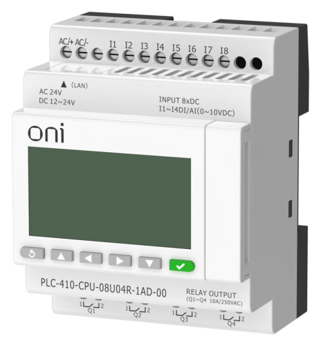 Модуль ЦПУ ПЛК 410 4 DI 4 UI (0-10 В/DI) 4 RO 12В-24В DC или 24В AC с Ethernet портом с экраном ONI PLC-410-CPU-08U04R-1AD-00 фото 6 Модуль ЦПУ ПЛК 410 4 DI 4 UI (0-10 В/DI) 4 RO 12В-24В DC или 24В AC с Ethernet портом с экраном ONI PLC-410-CPU-08U04R-1AD-00 фото 6
