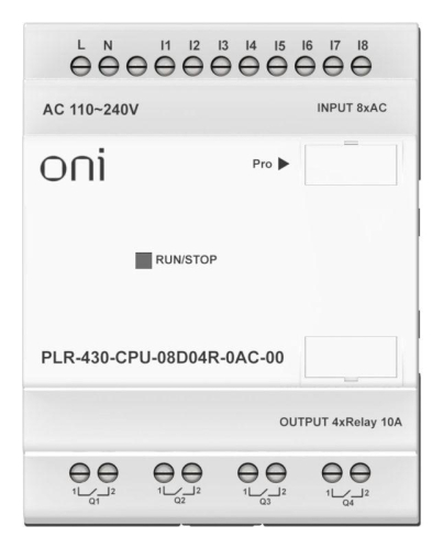 Модуль ЦПУ ПЛК 430 8 DI 4 RO 220В AC без экрана ONI PLR-430-CPU-08D04R-0AC-00 фото 2