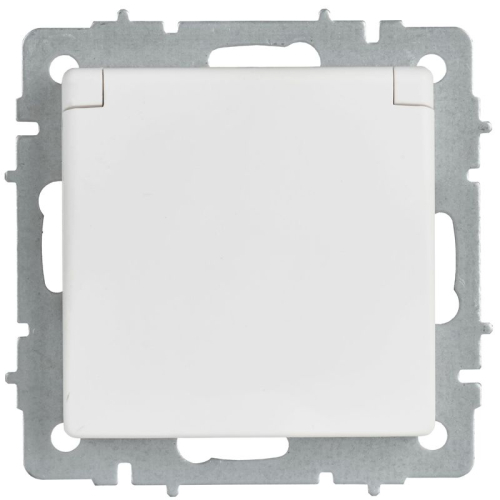 Розетка BRITE РСбш10-3-БрАБ 16А IP20 с заземл. защ. шторки с крышкой механизм арктич. бел. IEK BR-R16-16-K91 фото 2