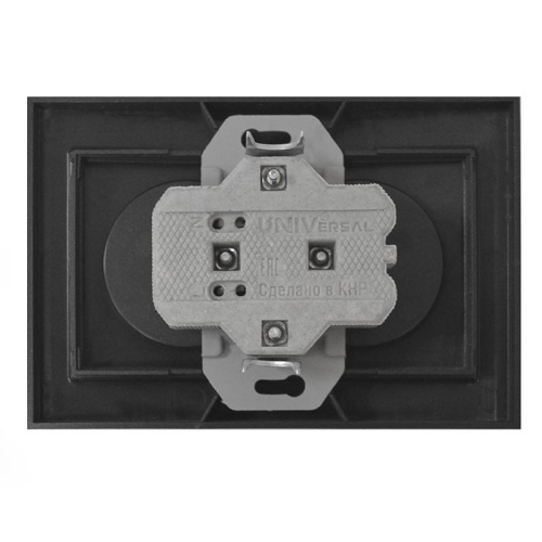 Розетка 2-м СП Бриллиант 16А IP20 с заземл. в сборе графит Universal 7947533-Gr фото 3