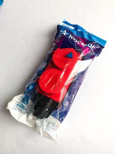 Колодка удлинителя 2-м 16А IP44 с заземл. каучук красн. КОСМОС KKsm-2g-Z-IP(R)16A фото 2