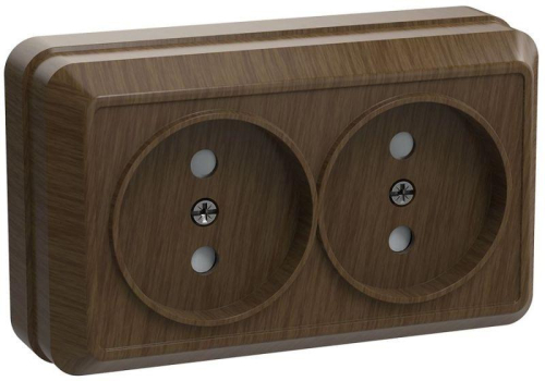Розетка 2-м ОП Октава 10А IP20 без заземл. дуб GENERICA ERO20-K04-10-DC Розетка 2-м ОП Октава 10А IP20 без заземл. дуб GENERICA ERO20-K04-10-DC