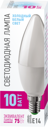 Лампа светодиодная 82 915 OLL-C37-10-230-4K-E14-PROMO 10Вт свеча 4000К E14 220-240В ОНЛАЙТ 82915 фото 2