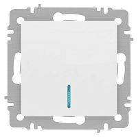 Выключатель Accent 6-102-01М с подсветкой 10А-250В IP20 СУ AL/CU бел. матов. Intro Б0063466