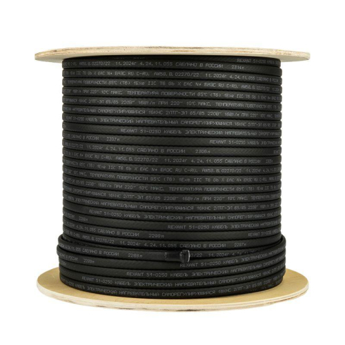 Кабель греющий саморег. 16КНС 2ЛТГ-ЭЛ-65/85 экранированный взрывозащ. Ex UV 16Вт/м 200м Rexant 51-0250 фото 4