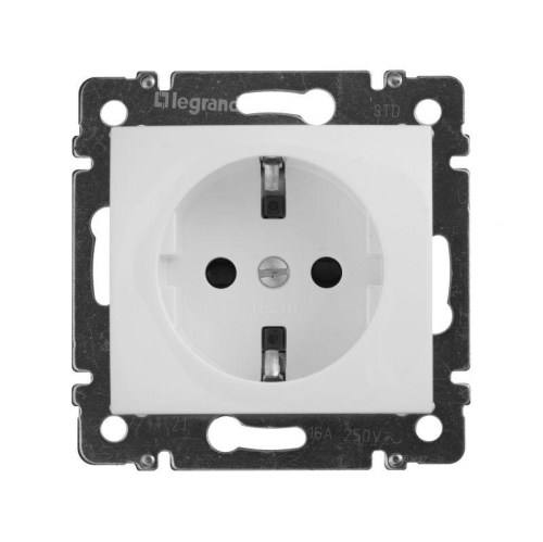 Розетка 1-м СП Valena 16А IP21 230/250В 2P+E с заземл. защ. шторки на винтах механизм бел. IEK 774421 фото 3