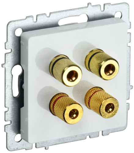 Аудиорозетка 4-м BRITE РА10-БрБ механизм бел. IEK BR-S40-K01 Аудиорозетка 4-м BRITE РА10-БрБ механизм бел. IEK BR-S40-K01
