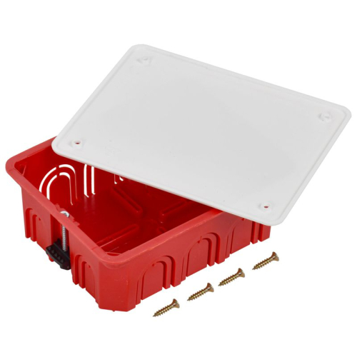 Коробка распаячная СП 120х92х45 КМ41028 для полых стен (с саморезами пластиковые лапки с крышкой) IEK UKG11-120-092-045-P фото 2