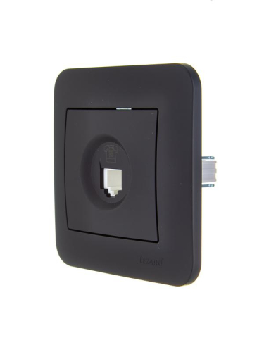 Розетка телефонная евро 1-м СП ASTI IP20 RJ11 в сборе черн. бархат LEZARD 7081-4242-137 фото 4