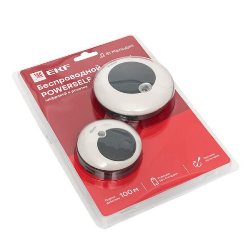 Звонок беспроводной 51 мелод. с индик. 4 уровня 230В в розетку Powerself EKF DBS-003 фото 7