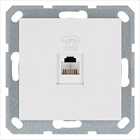 Розетка телефонная 1-м RJ11 механизм бел. глянцевый JasmartG6101W