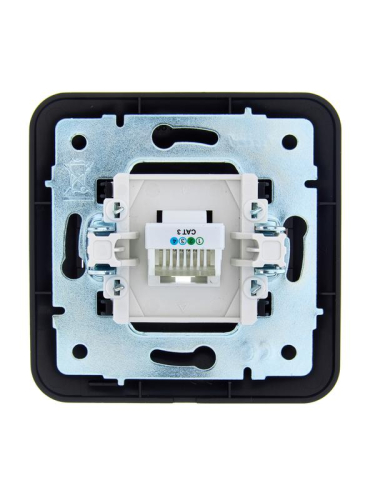 Розетка телефонная евро 1-м СП ASTI IP20 RJ11 в сборе черн. бархат LEZARD 7081-4242-137 фото 2