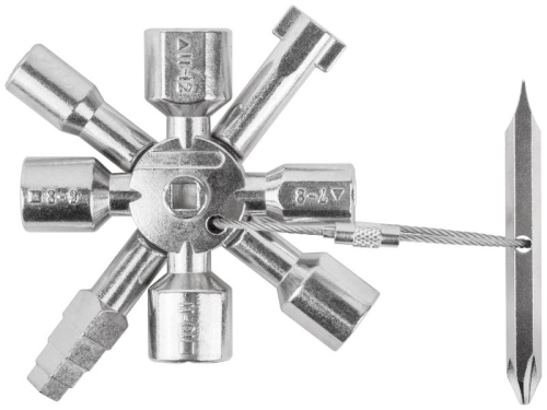 Ключ универсальный для электрошкафов 10-в-1 двусторонняя CrV бита РН2/SL7 FIT 60110 фото 2