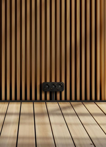 Розетка 3-м ОП Quteo 16А IP20 250В 3х2P+E с заземл. защ. шторки черн. матов. IEK 782473 фото 5