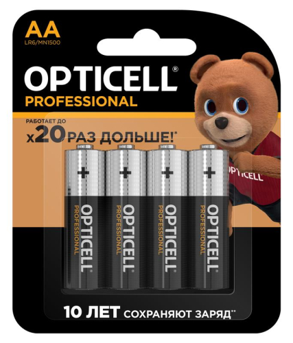 Элемент питания алкалиновый AA/LR6 (блист. 4шт) Professional Opticell 5052001/6052001 Элемент питания алкалиновый AA/LR6 (блист. 4шт) Professional Opticell 5052001/6052001