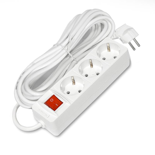 Удлинитель 3х7м с заземл. 16А IP20 3.5кВт ПВС 3х1 с выкл. бел. DOMTOK 2383 фото 3 Удлинитель 3х7м с заземл. 16А IP20 3.5кВт ПВС 3х1 с выкл. бел. DOMTOK 2383 фото 3