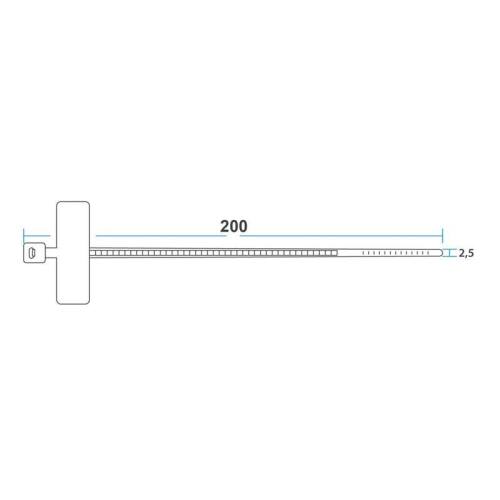 Хомут кабельный 2.5х200 нейл. под маркер бел. (уп.100шт) Rexant 07-0206 фото 3
