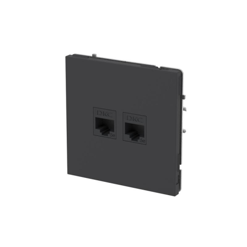 Розетка компьютерная 2-м KANT RJ45 кат.5E без шторки черн. уголь DKC 7012664 фото 2 Розетка компьютерная 2-м KANT RJ45 кат.5E без шторки черн. уголь DKC 7012664 фото 2