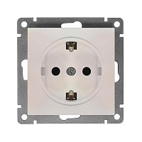 Розетка 1-м СП Афина 16А IP20 с заземл. механизм жемчуж. Universal A0028-OBr