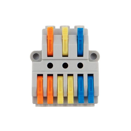 Клемма строительно-монтажная СМК проходная разветвительная 3х2 3п с монтажной площадкой 1 ввод 2 вывода на полюс (уп.5шт) Rexant 07-5233-05 фото 4