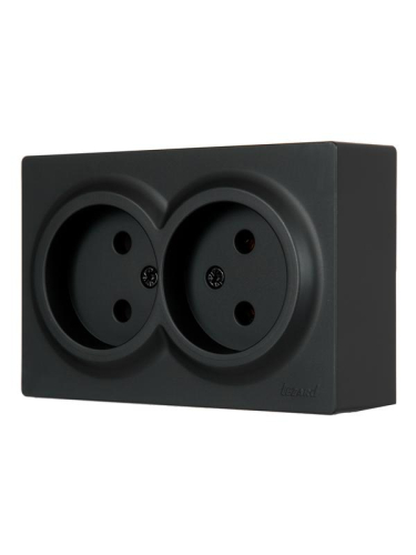 Розетка 2-м ОП LETO без заземл. закрытый корпус ПБТ черн. бархат LEZARD 752-4200-128B фото 3 Розетка 2-м ОП LETO без заземл. закрытый корпус ПБТ черн. бархат LEZARD 752-4200-128B фото 3