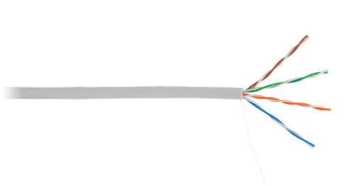 Кабель U/UTP кат.5 4 пары 100МГц ОЖ CCA омедненный алюм. внутр. PVC нг(B) сер. (305м) NETLAN CCA-UU004-5E-PVC-GY