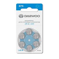 Элемент питания воздушно-цинковый ZA675/PR44 1.45В BL-6 (блист.6шт) для слуховых аппаратов DAEWOO 5060456