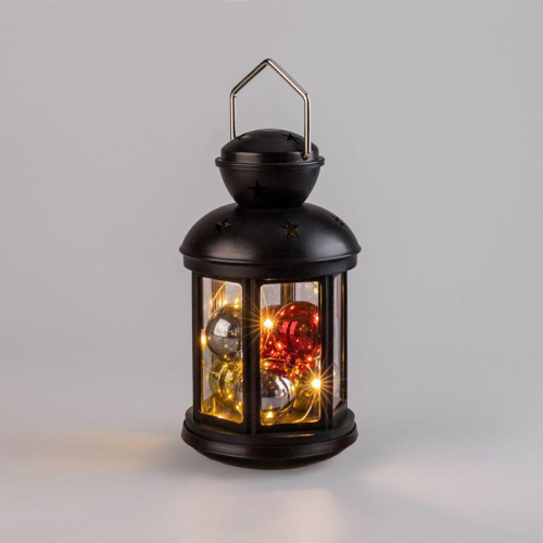 Фонарь декоративный 12х12х20.6см с шариками тепл. бел. корпус черн. Neon-Night 513-061 Фонарь декоративный 12х12х20.6см с шариками тепл. бел. корпус черн. Neon-Night 513-061