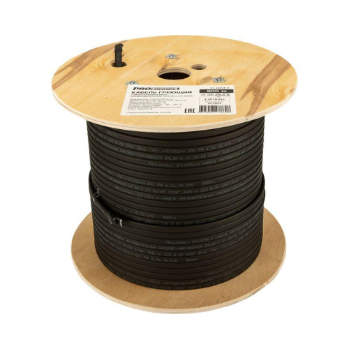 Кабель греющий саморег. для труб водостоков крыш 30КНС-2ЛП-65/85 UV неэкранированный 30Вт/м 200м PROCONNECT 51-0254-4 фото 2 Кабель греющий саморег. для труб водостоков крыш 30КНС-2ЛП-65/85 UV неэкранированный 30Вт/м 200м PROCONNECT 51-0254-4 фото 2