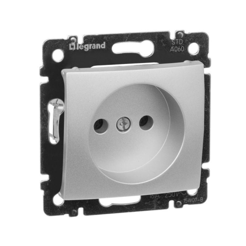 Розетка 1-м СП Valena 16А IP21 без заземл. на винтах механизм алюм. Leg 770116 фото 2