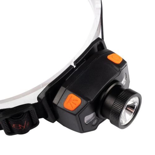 Фонарь аккумуляторный налобный AccuH1-L5WZ-og zoom LED 5Вт + 2хRED SMD IP54 5 режимов: 100проц. 180лм 3.5ч/50проц. 110лм 5.5ч/30проц. 65лм 15ч/красн. 28ч/мигающ. красн. 12ч аккум. 0.8А.ч управл. жестами черн./оранж. JazzWay 5036611 фото 10