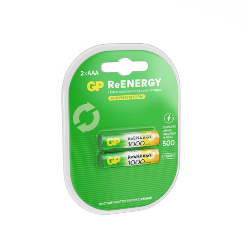 Аккумулятор AAA/HR03 ReEnergy 1.2В 930мА.ч (блист.2шт) GP 20271 фото 2 Аккумулятор AAA/HR03 ReEnergy 1.2В 930мА.ч (блист.2шт) GP 20271 фото 2