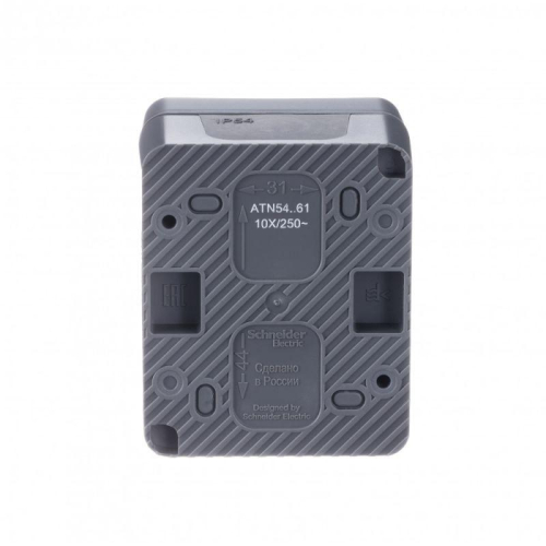 Переключатель проходной 1-кл. ОП AtlasDesign PROFI IP54 10AX антрацит SE ATN544061 фото 3