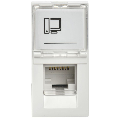 Розетка компьютерная 1мод. PRIMER RJ45 кат.6 РКИ-10-00-П-6 бел. IEK PR-KK40D-RI-0-1-C06U-K01 фото 2